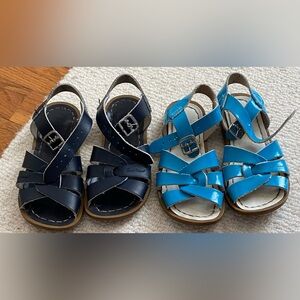 Kids Saltwater Sandals - Navy and teal